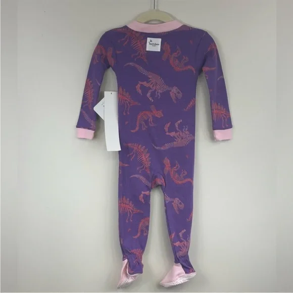 Set of 2-Burt’s Bee Baby Dinosaur Sleeper Onesie - Picture 3 of 10